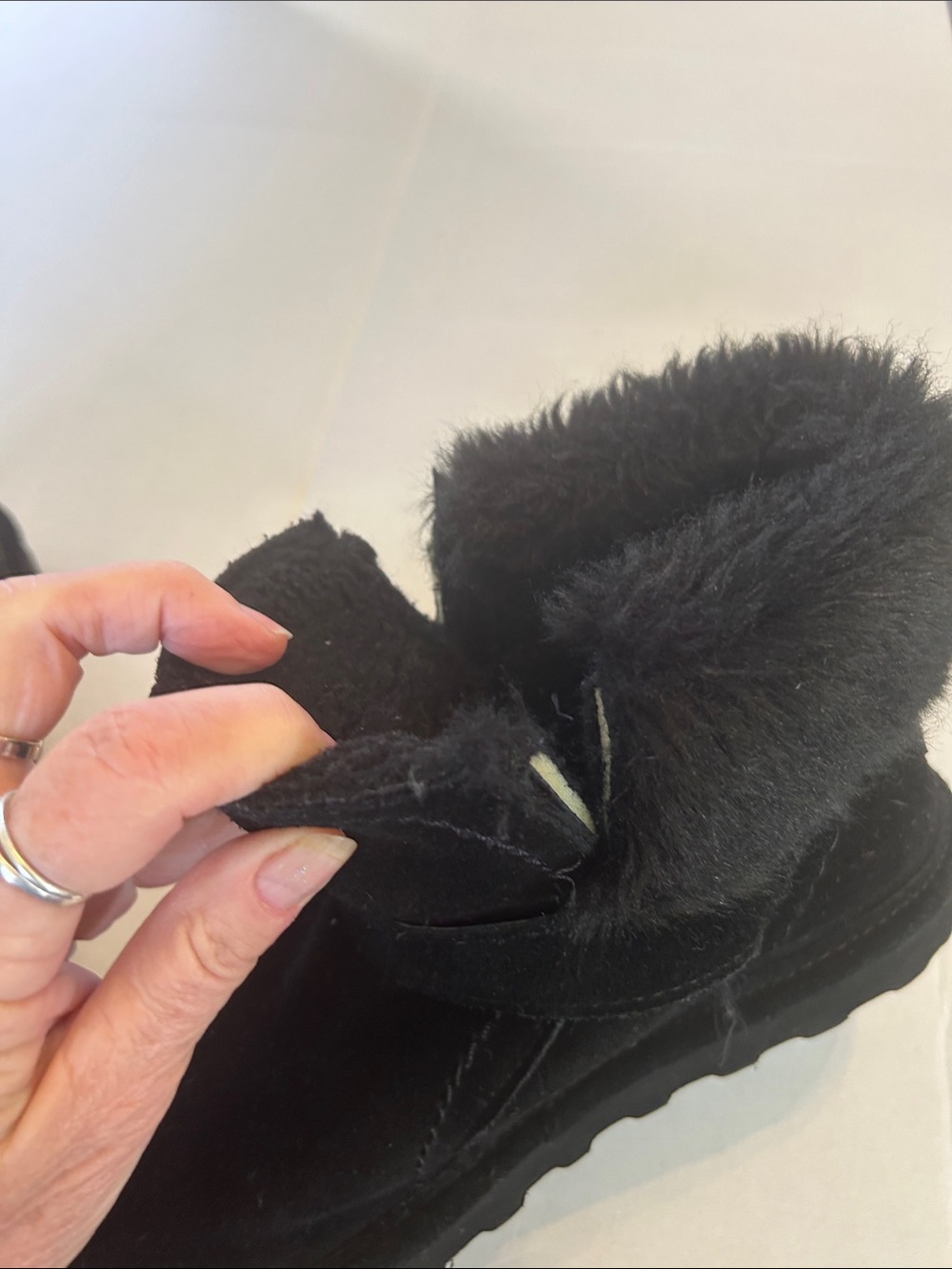 BEAR PAWS BLACK SUEDE KONNIE BOOTS FEATURING DECORATIVE SIDE BUCKLE SZ 8 - Picture 9 of 9